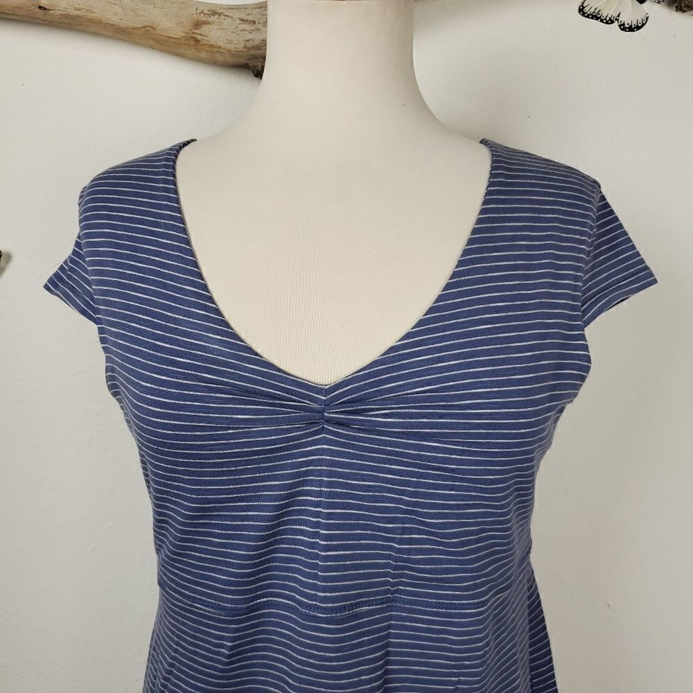 Toad & co striped organic cotton cap sleeve dress - Picture 6 of 6